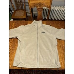 Columbia Mens Jacket Size XL Cream Mountain Full Zip Fleece Pockets